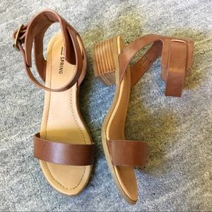 Low Heel Ankle Strap Sandals